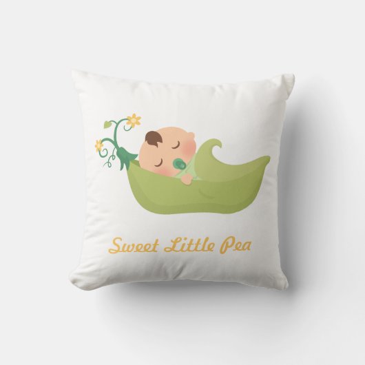 ポッドの男の赤ちゃんの子供部屋部屋の装飾のスイートピー クッション (正面)