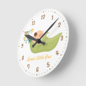 ポッドの男の赤ちゃんの子供部屋部屋の装飾のスイートピー ラウンド壁時計 (傾斜)