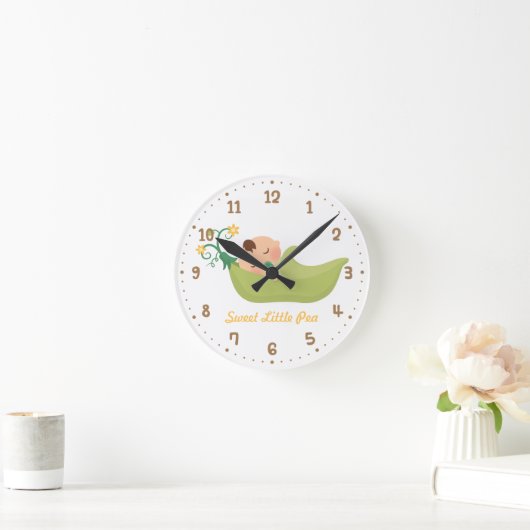 ポッドの男の赤ちゃんの子供部屋部屋の装飾のスイートピー ラウンド壁時計 (ホーム)