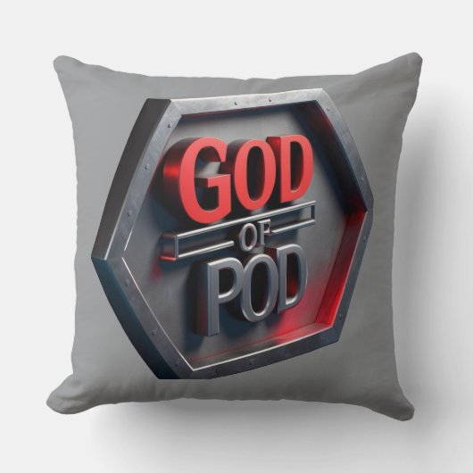 ポッドの神(プリント・オン・デマンド) クッション (正面)