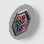 ポッドの神(プリント・オン・デマンド) ラウンド壁時計 (傾斜)