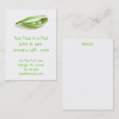 ポッドの結婚式のaddessカードの2個のエンドウ豆 名刺 (正面/裏面)