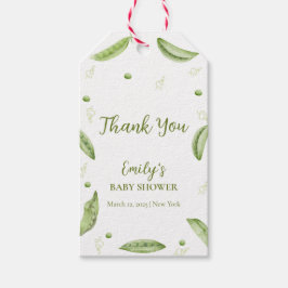 ポッドの赤ちゃんシャワーで緑の野菜のスイートピー ギフトタグ
