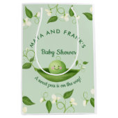 ポッドの赤ちゃんシャワーのスイートピー ミディアムペーパーバッグ (正面)