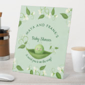 ポッドの赤ちゃんシャワーのスイートピー 台座サイン (インサイチュ)