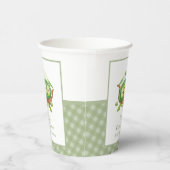 ポッドの赤ちゃんシャワーの可愛いギンガム緑のスイートピー 紙コップ (右)