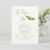 ポッドの赤ちゃんシャワーの2つのエンドウ 招待状 (スタンド正面)