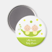 ポッドの赤ちゃんシャワー磁石の2つのエンドウ マグネット (正面/裏面)