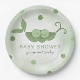 ポッドの2つのエンドウの男の子の赤ちゃんシャワー ペーパープレート