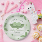 ポッドの2つのエンドウの男の子の赤ちゃんシャワー ペーパープレート (パーティー)