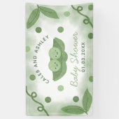 ポッドの2つのエンドウの男の子の赤ちゃんシャワー 横断幕 (縦)