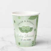 ポッドの2つのエンドウの男の子の赤ちゃんシャワー 紙コップ (裏面)