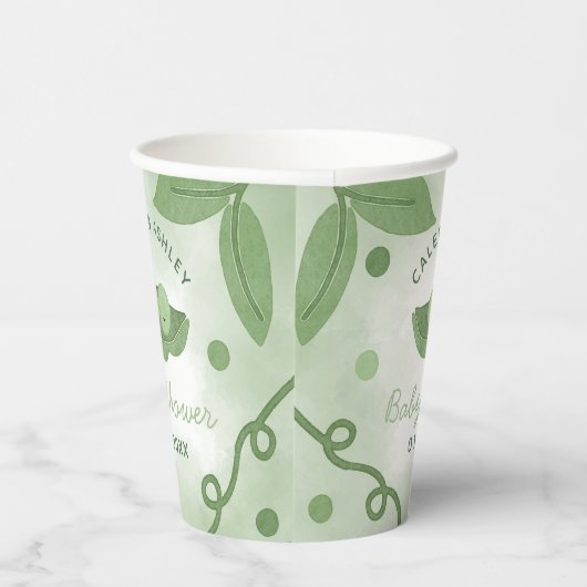 ポッドの2つのエンドウの男の子の赤ちゃんシャワー 紙コップ (右)
