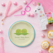 ポッドの2つのエンドウ紙プレートベビーシャワーツイン ペーパープレート (パーティー)