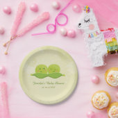 ポッドの2つのエンドウ紙プレートベビーシャワーツイン ペーパープレート (パーティー)