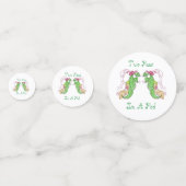 ポッドの2個のエンドウ豆はテーブルの紙吹雪を結び付けます コンフェッティ (正面)