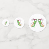 ポッドの2個のエンドウ豆はテーブルの紙吹雪を結び付けます コンフェッティ (裏面)