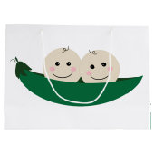 ポッドの2個のエンドウ豆はベビーを結び付けます ラージペーパーバッグ (裏面)