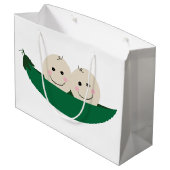 ポッドの2個のエンドウ豆はベビーを結び付けます ラージペーパーバッグ (裏面アングル)