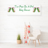 ポッドの2個のエンドウ豆はベビーシャワーの旗を結び付けます 横断幕 (インサイチュ)