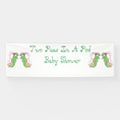 ポッドの2個のエンドウ豆はベビーシャワーの旗を結び付けます 横断幕 (横)