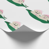 ポッドの2個のエンドウ豆は女の赤ちゃんを結び付けます ラッピングペーパー (角)