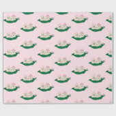 ポッドの2個のエンドウ豆は女の赤ちゃんを結び付けます ラッピングペーパー (フラット)