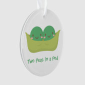 ポッドの2個のエンドウ豆は子供部屋部屋の装飾を結び付けます オーナメント (正面)