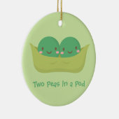 ポッドの2個のエンドウ豆は子供部屋部屋の装飾を結び付けます セラミックオーナメント (右)