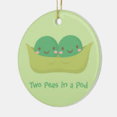 ポッドの2個のエンドウ豆は子供部屋部屋の装飾を結び付けます セラミックオーナメント (左)