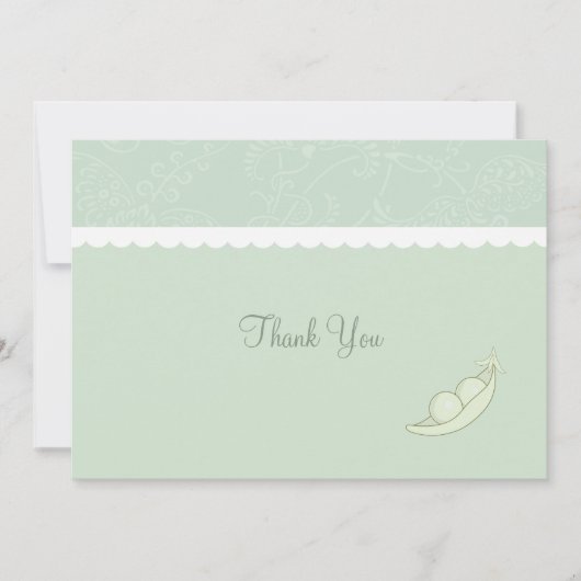 ポッドの2個のエンドウ豆は感謝していしています サンキューカード (正面)