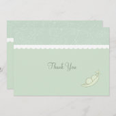 ポッドの2個のエンドウ豆は感謝していしています サンキューカード (正面/裏面)