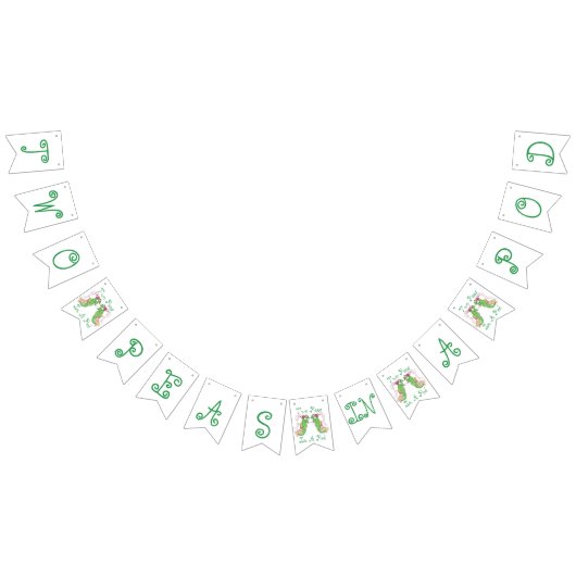 ポッドの2個のエンドウ豆は旗を結び付けます バンティングフラッグ (全)