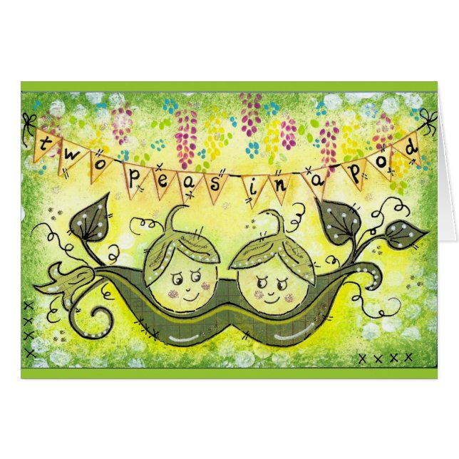 ポッドの2個のエンドウ豆! (正面横)