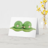 ポッドの2個のエンドウ豆 カード (黄色い花)