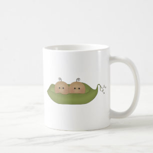 ポッドの2個のエンドウ豆 コーヒーマグカップ
