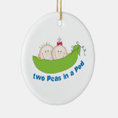 ポッドの2個のエンドウ豆 セラミックオーナメント (右)