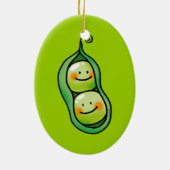 ポッドの2個のエンドウ豆 セラミックオーナメント (裏面)