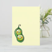 ポッドの2個のエンドウ豆、双生児のベビーシャワー 招待状 (スタンド正面)