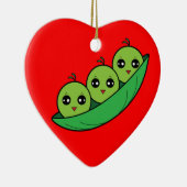 ポッドの3個のエンドウ豆 セラミックオーナメント (右)