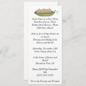 ポッドの3個のエンドウ豆 招待状 (正面/裏面)