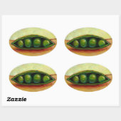 ポッドの4つの豆のおもしろいユニークオリジナルアート 楕円形シール (シート)