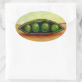 ポッドの4つの豆のおもしろいユニークオリジナルアート 楕円形シール (バッグ)