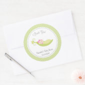 ポッドのPea Baby Girl Shower Stuker Green ラウンドシール (封筒)