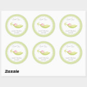 ポッドのPea Baby Girl Shower Stuker Green ラウンドシール (シート)