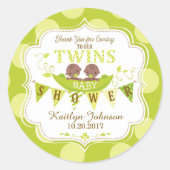 ポッドアフリカツインの2匹のエンドウ豆ありがとうレーベル ラウンドシール (正面)