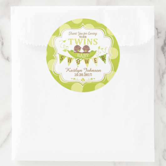 ポッドアフリカツインの2匹のエンドウ豆ありがとうレーベル ラウンドシール (バッグ)