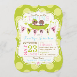 ポッドアフリカ双子のピーズベイビーシャワー招待状 招待状