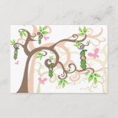 ポッドガーデンの中のピンクピー女の子の赤ちゃんシャワーママ アドバイスカード (裏面)