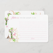 ポッドガーデンの女の子の赤ちゃんシャワーゲームママ アドバイスカード (正面/裏面)